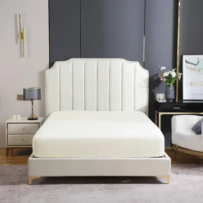Zdjęcie produktu dla Prześcieradło satynowe 90x200x30 z gumką – białe, Oeko-Tex Standard 100