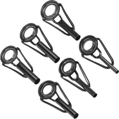 Produktbild von Reparaturset für Angelrutenspitzen – 6 Stück – Edelstahl – Schwarz