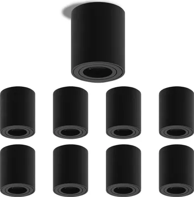 Produktbild von Oktaplex 9 Stück Aufbauspotrahmen GU10 / LED-Module schwarz Deckenstrahler