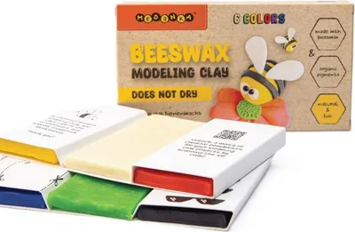 Productafbeelding van Natuurlijke modelleerklei voor het maken van kaarsen, met bijenwas (6 kleuren)