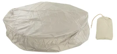 Produktbild von Staubschutzhüllen für Gartenmöbel, runde Badewannenabdeckung, 190 Silber, Polyester-Taft, Whirlpool, wasserdicht, 215 x 70 cm, Beige