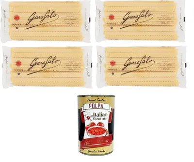 Produktbild von Garofalo Mafalde N° 10-1 Nudeln aus Hartweizengrieß Gragnano IGP 4x500gr+ Italian Gourmet polpa 400g