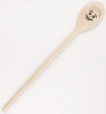 Image de 10 cuillères ovales en bois 30 cm - Smiley - Patisse