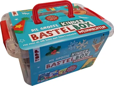 Produktbild von Die große Kinderbastelbox - Weihnachten. Inkl. 3 Bastelbücher zum Downloaden