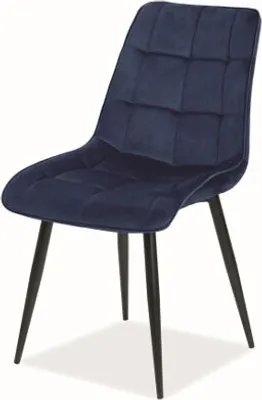 Image de Lot de 6 chaises de salle à manger et de cuisine, style chic, bleu marine