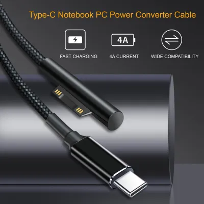 Produktbild von 65W 15V 4A Laptop Ladungskabel Magnetische Hochgeschwindigkeit Pd Fast Ladetyp-C Notebook-Note-Buch-Adapter-Konverterkabel für Microsoft Surface Pro 3/4/5/6/GO/Buch 1/Buch 2