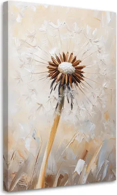 Produktbild von Leinwandbild Löwenzahn-Makroaufnahme Blume Beige 80x120 Feeby Beige bild für die wand bereit zum aufhängen