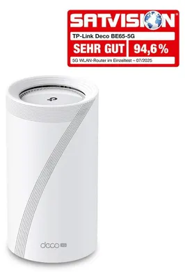 Zdjęcie produktu dla TP-Link DECO BE65-5G(1-PACK), Biały, Zewnętrzny, System siatki, 30 dBmW, Trójpasmowy (2,4 GHz / 5 GHz / 6 GHz), Wi-Fi 7 (802.11be)