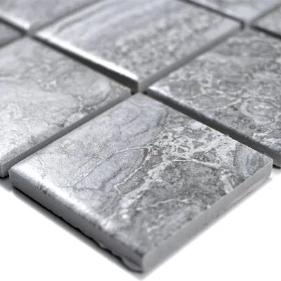 Produktbild von Keramik Mosaikfliesen Oscar Steinoptik Dunkelgrau