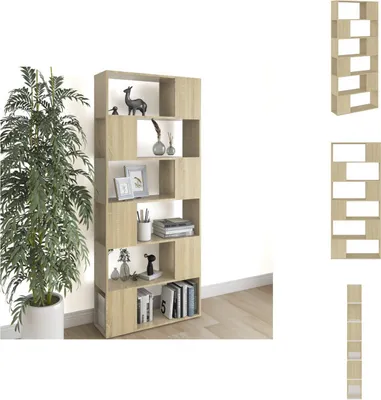 Produktbild von vidaXL Bücherregal Raumteiler Sonoma-Eiche 80x24x186 cm Holzwerkstoff -  Bücherregale & Bücherschränke