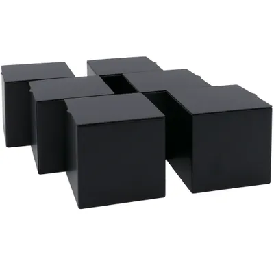 Produktbild von Dosenritter | 6 x eckige Vorratsdose/Teedose S, aromadicht aus Metall für ca. 75g Earl Grey | 6,4 x 6,8 x 6,8 cm (H,B,T) | eckig Schwarz