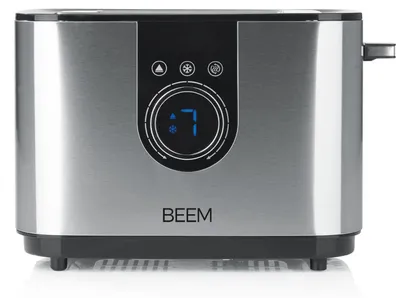Image de Grille-pain BEEM « Switch » en acier inoxydable | 900 W |tactile innovante | Avec support pour petits pains, fonction décongélation et tiroir ramasse-miettes | Argent