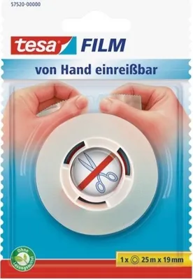 Zdjęcie produktu dla TESA 57520, 25 m, Półprzezroczysty, Polipropylen (PP), 19 mm, 1 szt., Blister