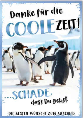 Produktbild von Abschied Pinguine Schade dass Du gehst Große DIN A4-Karte mit Umschlag XXL-Karte