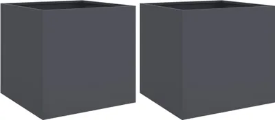 Obrázek produktu pro vidaXL květináč 2 ks Antracit 49x47x46 cm Ocel