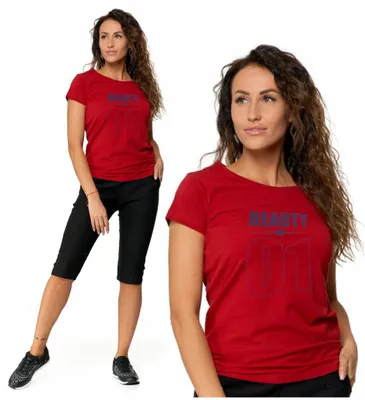 Productafbeelding van Moraj - Rood T-shirt - Dameskleding, maat XL - T-shirt met korte mouwen - Katoenen shirt