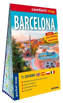 Image de Barcelone (Barcelona) plan de ville plastifié de poche 1:20 000