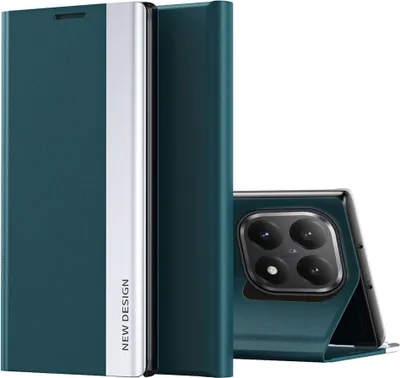 Produktbild von Kunstleder Hülle für Xiaomi 15T Flip Magnet Adsorption & Standfunktion Grün