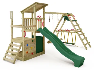 Produktbild von Kletterturm FATMOOSE FruityForest Fun mit SurfSwing und Rutsche, grün