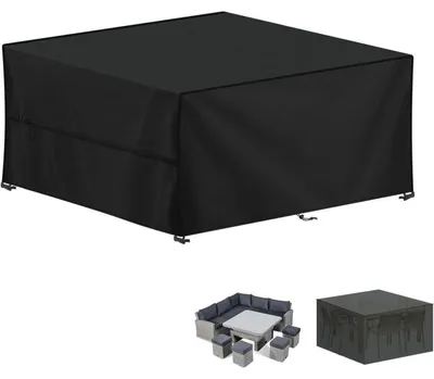 Immagine prodotto di Copertura impermeabile per mobili da giardino, realizzata in tessuto Oxford 420D, forma rettangolare, dimensioni 150x130x75 cm