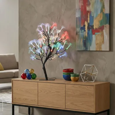 Produktbild von LED Baum beleuchtet Deko Blüten 40 RGB bunt Farbwechsel Indoor Fiberglas Trafo