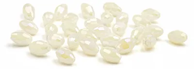 Produktbild von Vintageparts Glasschliffperlen hellgrün oval 6 x 4 mm facettiert für Schmuckprojekte, 30 Stück