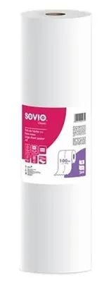 Obrázek produktu pro Papír na vyšetřovací stůl, bílá, 2-vrstvý, 59 cm x 100 m, 1 role, SOVIO PP20921
