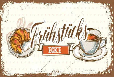 Produktbild von vianmo Blechschild 12x18 cm Frühstücksecke