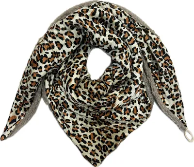 Produktbild von XXL Leopard Teddy Fleece Poncho mit Knopf für den Winter