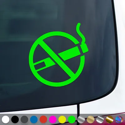 Produktbild von PantherPixel Rauchen Verboten Aufkleber Nichtraucher Rauchverbot Sticker Auto Geschenkidee Farbe Neon-Grün