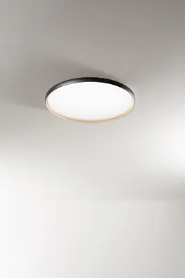 Obrázek produktu pro Kulaté LED stropní svítidlo z černého a zlatého kovu, 45 W, s možností stmívání, Ø 58,5 cm, moderní design – Perenz