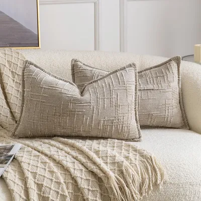Produktbild von Kissenbezüge Chenille Taupe 40x80 cm 2er Set
