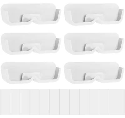 Produktbild von Wandmontierter Brillenhalter, 6-teiliges Set, Brillenorganizer zum Aufhängen von Brillen und Sonnenbrillen (weiß)