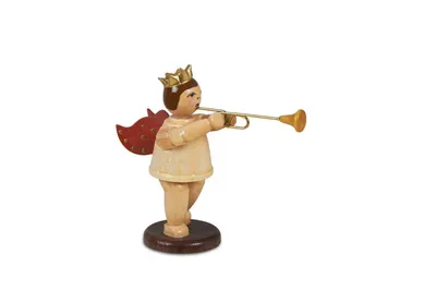Produktbild von Holzfigur Engel mit Aidatrompete und Krone Höhe 6,5cm NEU