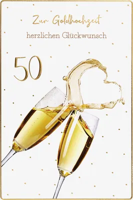 Produktbild von Goldhochzeit - 50. Hochzeitstag - Glückwunschkarte im Format 11,5 x