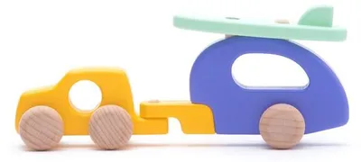 Produktbild von Bajo Holz 4WD Auto mit Wohnwagen - nachhaltiges Spielzeug für Kinder