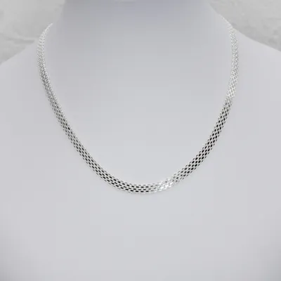 Produktbild von Silberkette Damen Bismarckkette, 925 Silber, 50 cm, 6 mm breit