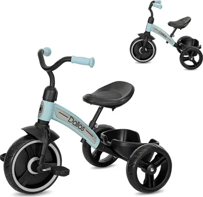 Produktbild von Lorelli Dallas Kinder Dreirad – leichtes Dreirad mit EVA-Rädern, ergonomisch höhenverstellbarem Sitz & Korb, ab 2 bis 6 Jahren, bis 25 kg