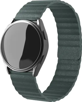 Produktbild von Strap-it Samsung Galaxy Watch 5 Pro Lederschlaufenband (Piniengrün)