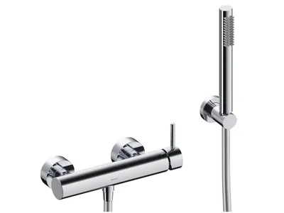 Produktbild von SANYCCES LOOP Einhebel Brausebatterie mit Brausehalter, Handbrause & Brauseschlauch chrom