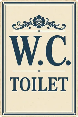 Produktbild von Blechschild AstraDesign 20x30 cm „WC Toilet“ – Metallschild Wanddeko, Schild, Geschenkidee