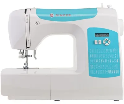 Zdjęcie produktu dla SINGER C5205-TQ, Niebieski, Biały, Automatyczna maszyna do szycia, Szycie, 1 stopień, LCD, Przyciski, Dotyk