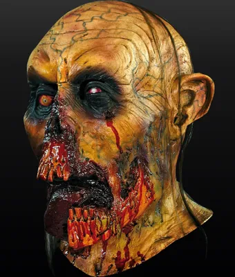 Zdjęcie produktu dla Lateksowa maska zombie na Halloween żółto-czerwono-czarna - Jeden rozmiar