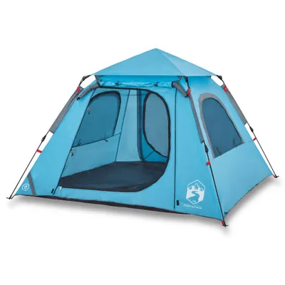 Image de Tente de camping à dôme 4 personnes bleu libération rapide