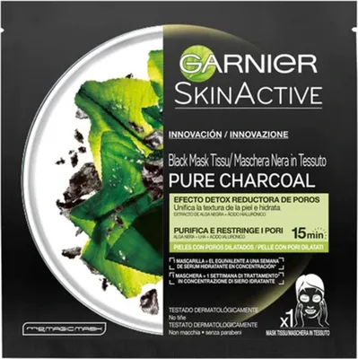 Immagine prodotto di Garnier SkinActive Maschera nera Tissu al carbone puro 1 unità
