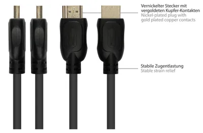 Zdjęcie produktu dla Alcasa 4532-020, 2 m, HDMI Typu A (Standard), HDMI Typu D (Micro), 18 Gbit/s, Czarny