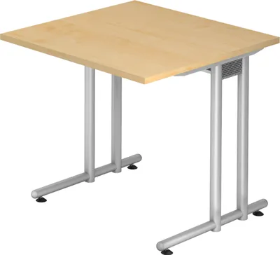 Produktbild von bümö Schreibtisch Serie-N - Nachbildung Ahorn, Größe:  80 x 80 cm