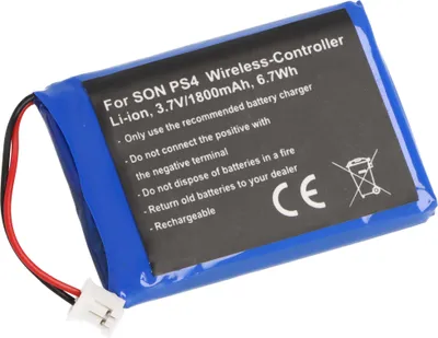 Produktbild von Akku passend für Sony PS4 Wireless-Controller, Li-ion, 3,7V, 1800mAh, 6,7Wh