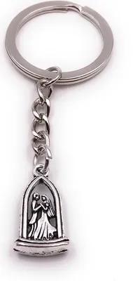 Produktbild von Onwomania Schlüsselanhänger Ehepaar Hochzeit Mann und Frau silber Anhänger Keychain