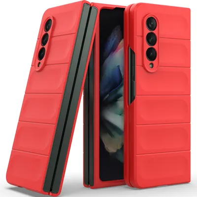 Produktbild von Handyhülle für Samsung Galaxy Z Fold 3 5G Hartes PC Matt Stossfest Anti-rutsch Hülle Rot